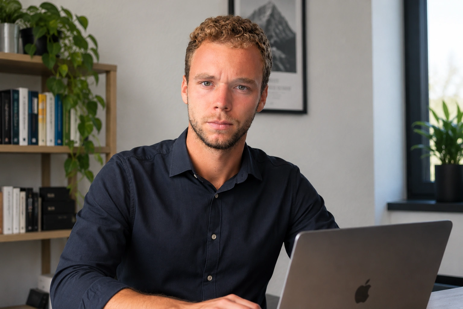 Benjamin Klingenberg an seinem Arbeitsplatz